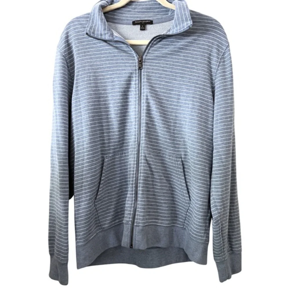 Banana Republic Striped‎ Blue full Zip Sweatshirt